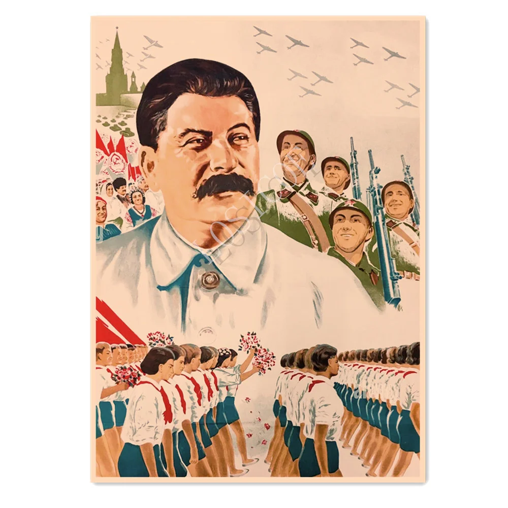 

Glory To The Great Stalin Poster Vintage Kraft Paper Print Art Painting Wall Art Home Decor 1938 Soviet CCCP USSR Wall Sticker
