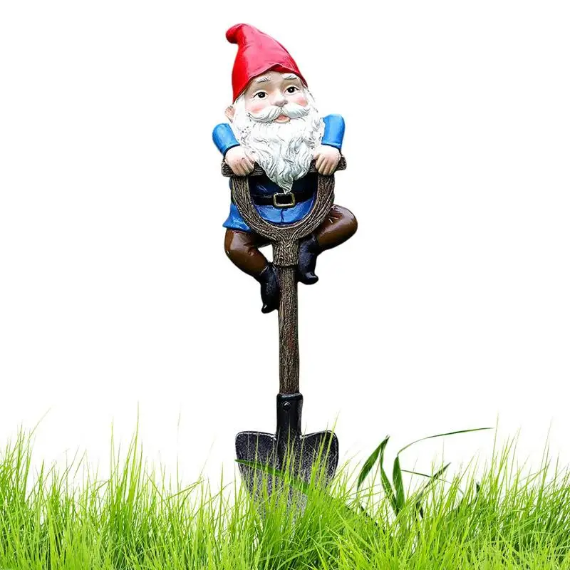 

Garden Resin Statue Hand Painted Yard Figurine Decor Lawn Outdoor Statue With Shovel For Yards Patios Lawns Gardens Parks