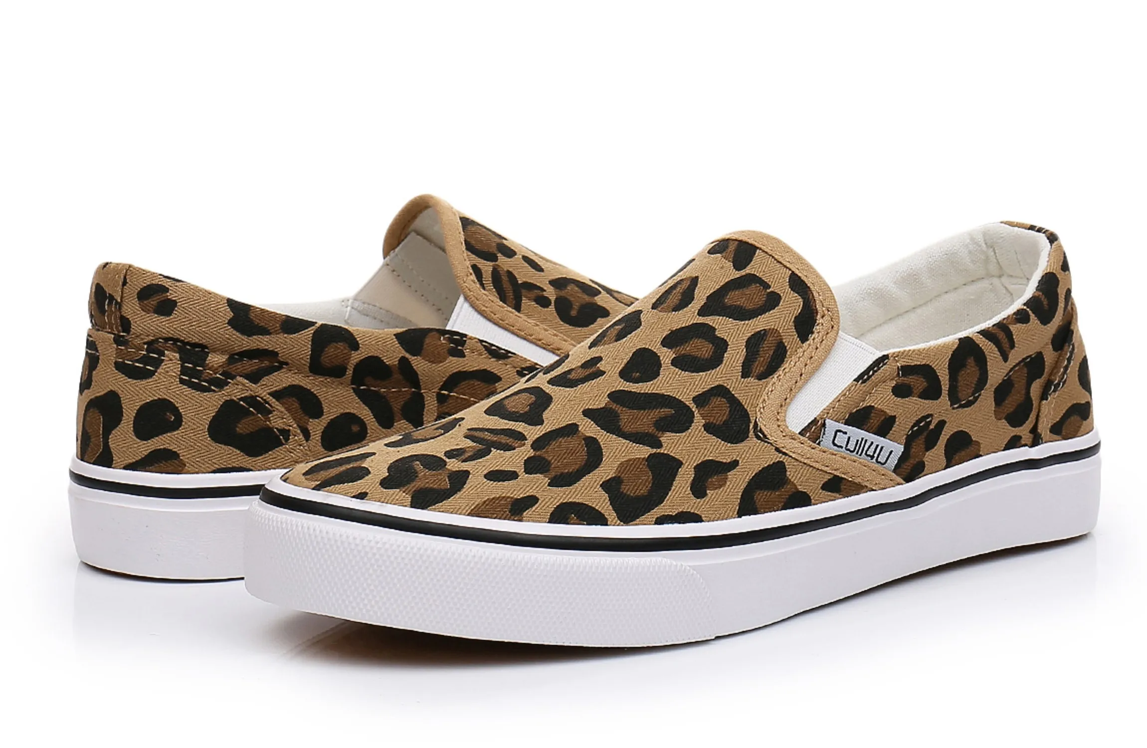 Men shoes   Leopard Print Loafers  Large Size One Pedal Lazy Skateboard Shoe Slip-on Shallow Women Flat Shoes