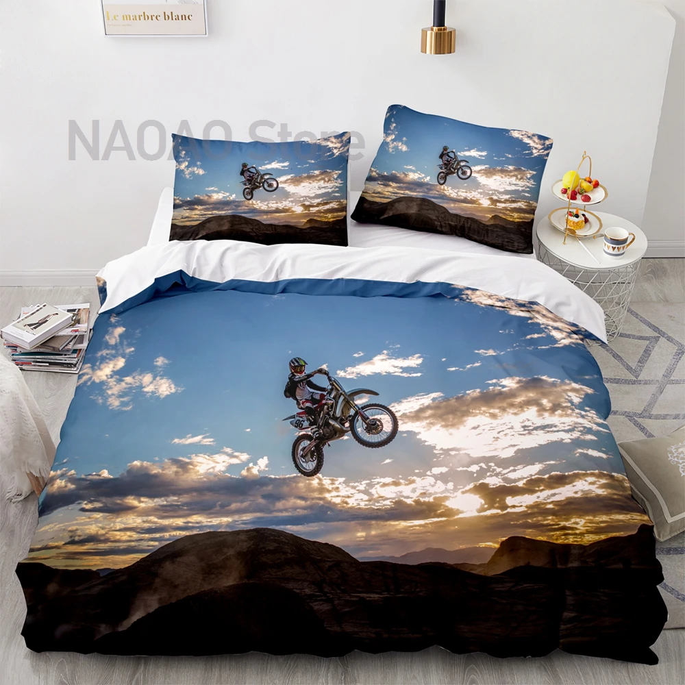 

Motorcycle Bedding Set Single Twin Full Queen King Size Wild race Bed Set Aldult Kid Bedroom Duvetcover Sets 3D Anime Cool 034