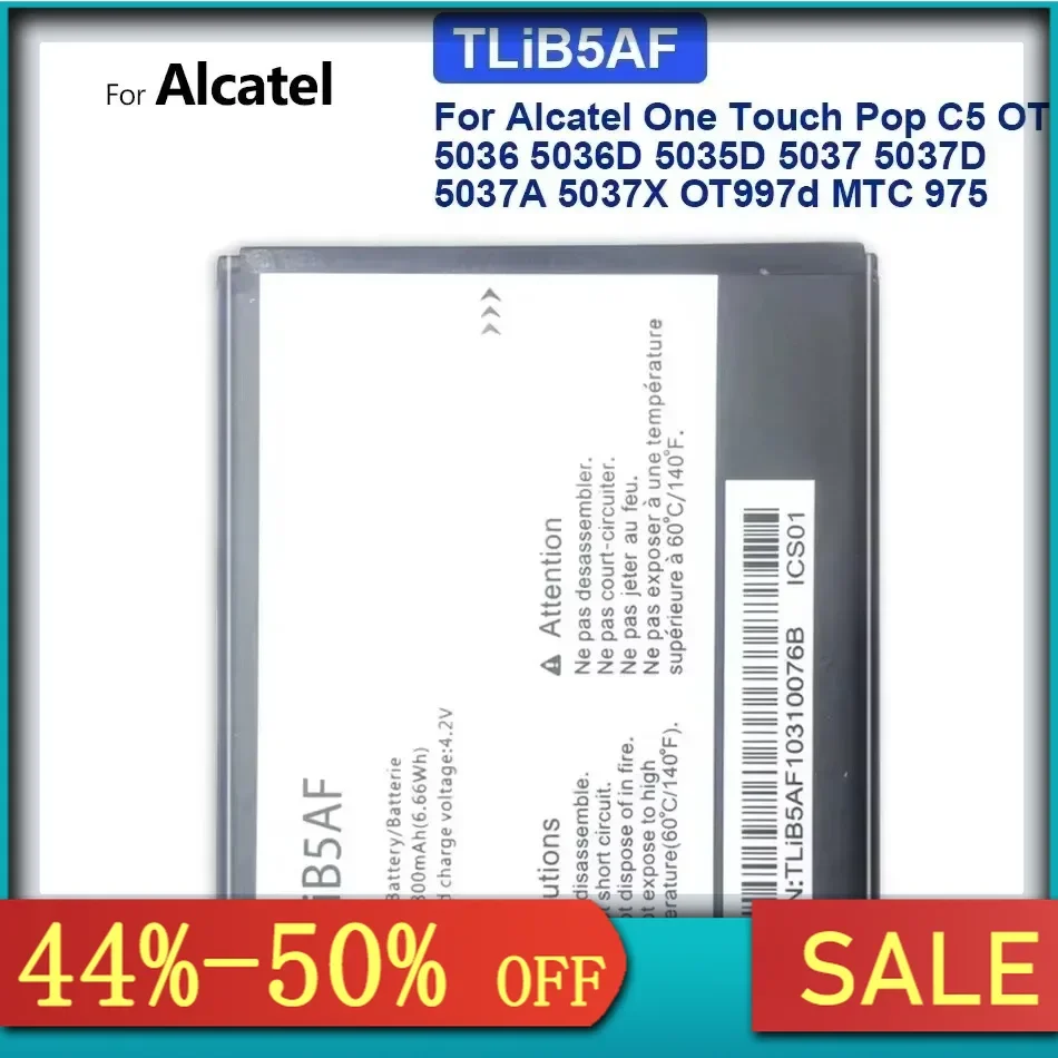 Портативный аккумулятор TLiB5AF TLiB5AB 1500 мАч-1800 мАч для Alcatel One Touch 768 OT800 6010 6010D 916 991 OT 997