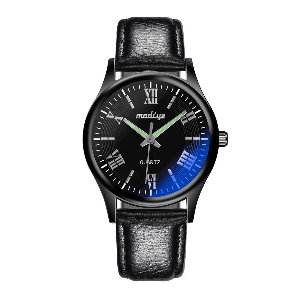 

Fashion Luminous Men'S Watch Blue Glass Waterproof Quartz Simple Student Watch Special Chain WATY26
