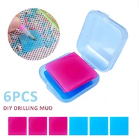 6pcs silicone resin diamond painting clay with storage box embroidery diy crafts drilling mud point drill pen diy crafts