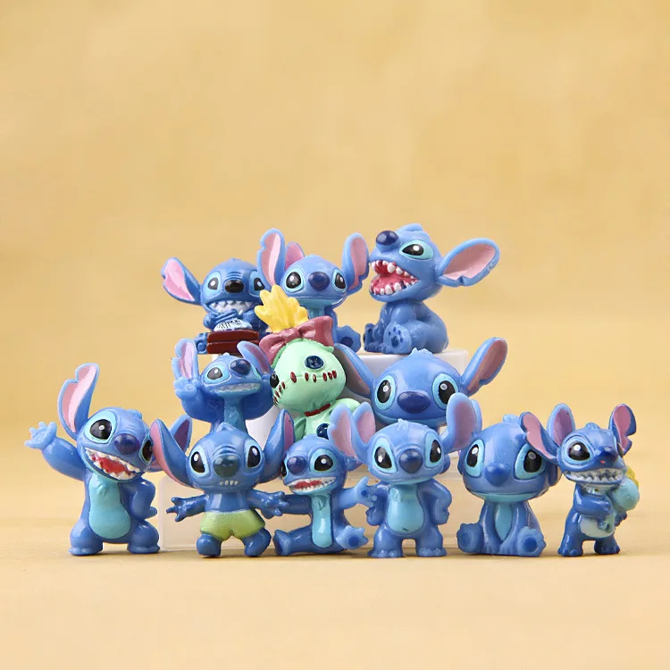 

12pcs/Lot Lilo and Stitch Scrump Cartoon PVC Action Figure Collection Decoration Mini Model Toys Dolls
