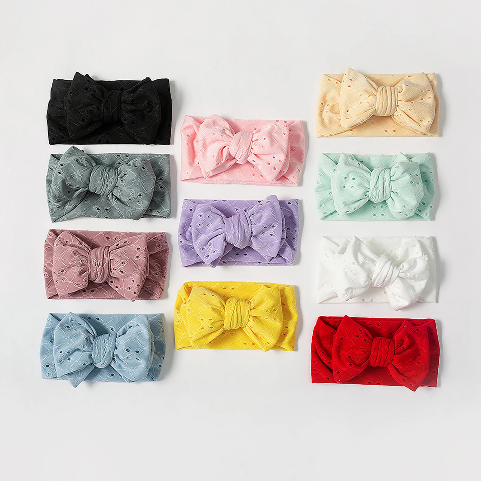 

Baby Girls Headband Embroidery Hollow-Out Bowknot Toddler Kids Hair Band Newborn Elastic Headwear Cute Fashion Hair Accessories
