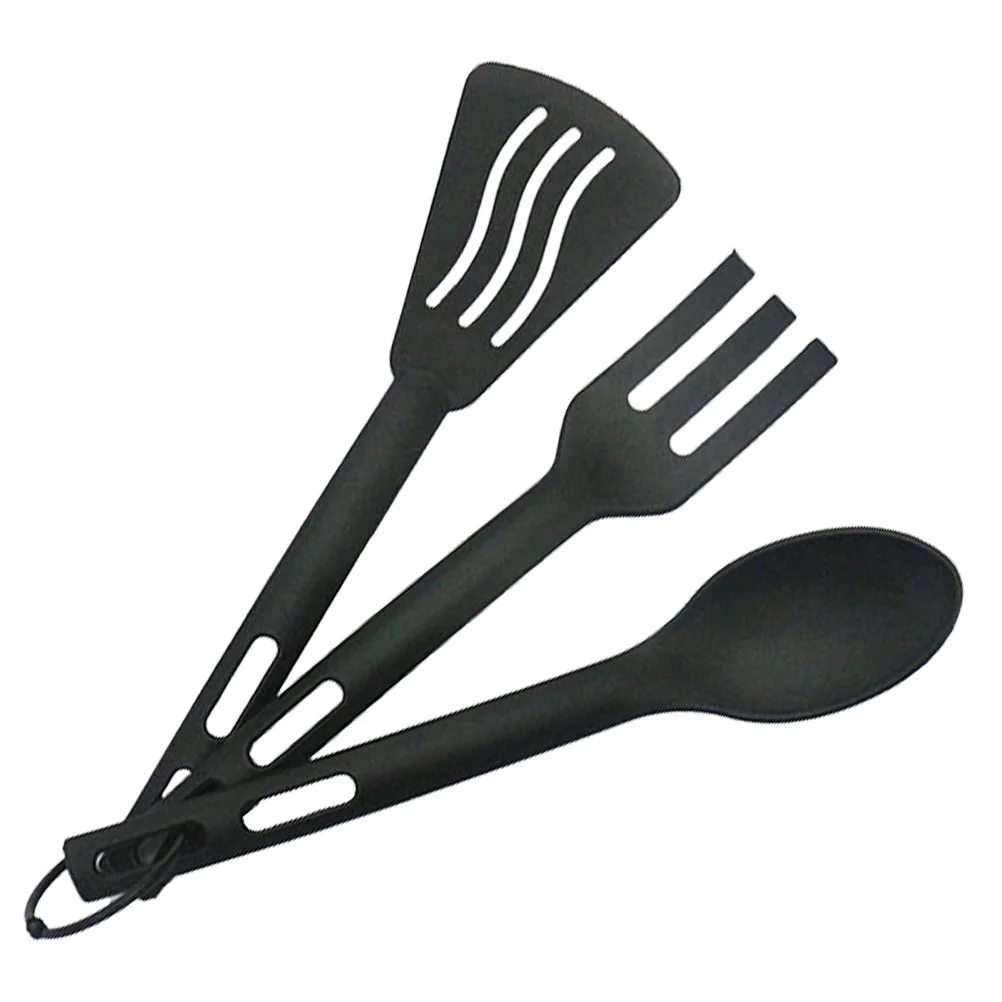 

Utensils Set Serving Cooking Kitchen Spoons Cutlery Silicone Kit Spatula Portable Tableware Flatware Camping Turner Slotted
