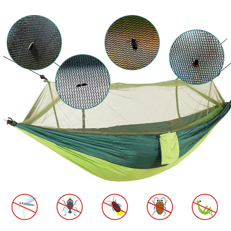 

Camping Hammock with Mosquito and Tree Straps ,Portable Parachute Nylon Hammock for Camping, Backpacking, Survival, Travel &More
