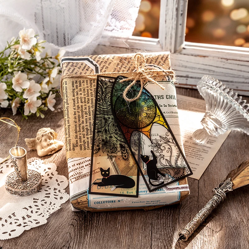 6 шт./компл. Милая Черная кошка ежедневная серия Закладка ПВХ матовая книга для