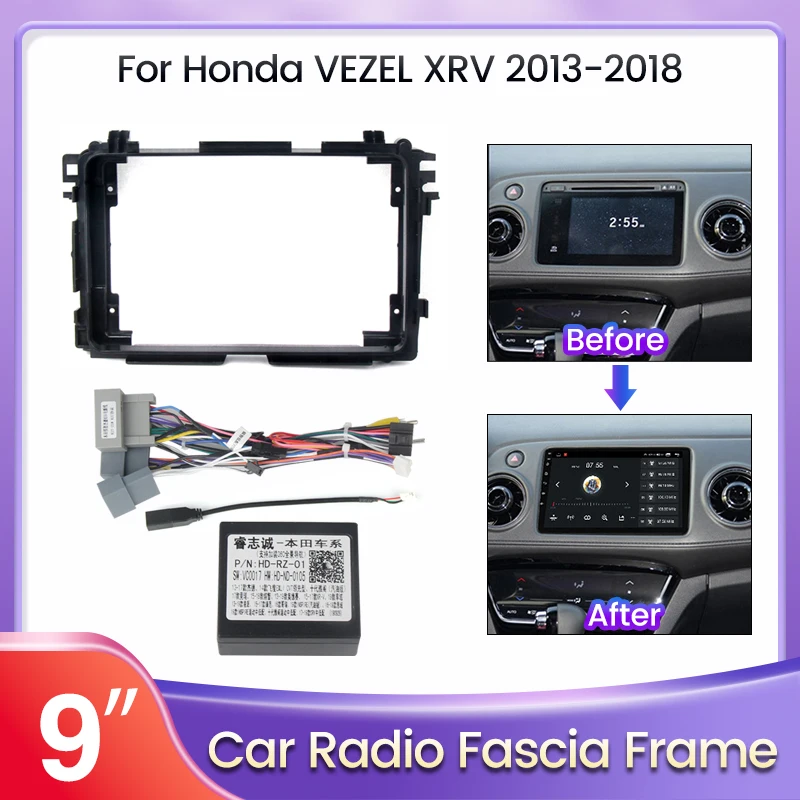 

MLOVELIN Автомобильная рамка панель Адаптер Canbus и кабель для Honda HR-V XRV 2013-2018 GPS мультимедийный видеоплеер навигационная панель