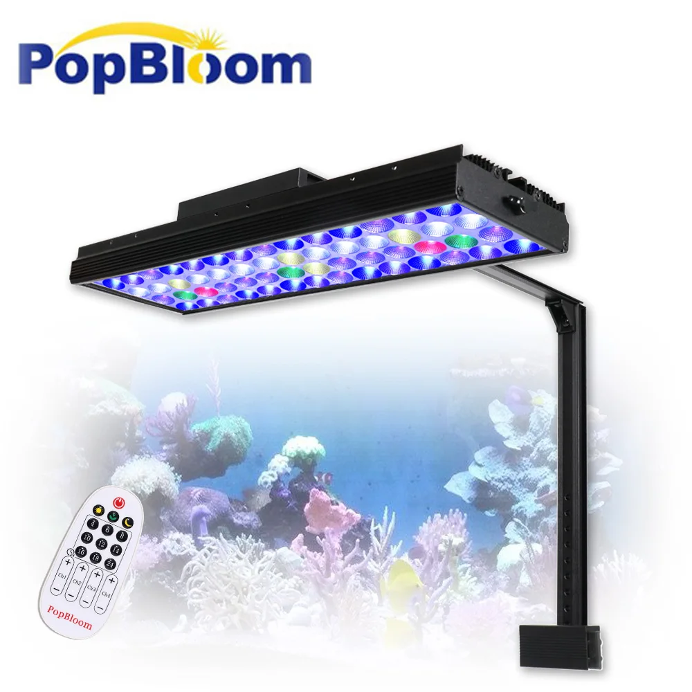 

PopBloom Aquarium Led Lighting, SPS/LPS Saltwater Reef Aquarium Light For 50-70cm 24" Grow Reef Coral Fish Tank Marine Lamp