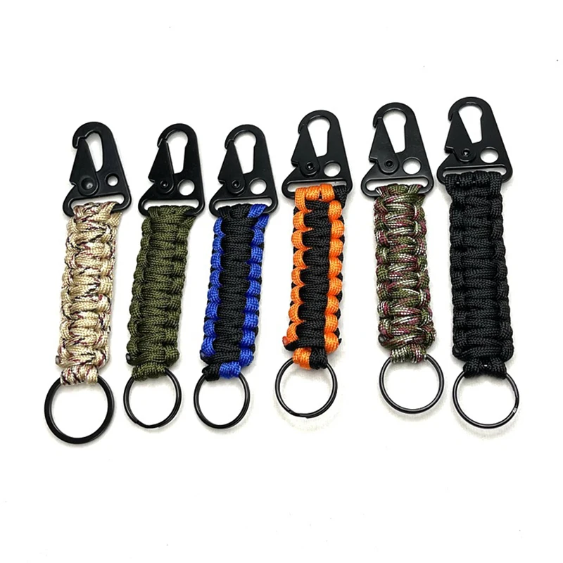

Seven Core Umbrella Rope Climbing Buckle, Umbrella Rope Climb Keychain Tactical Survival Tool Carabiner Hook Cord Backpack
