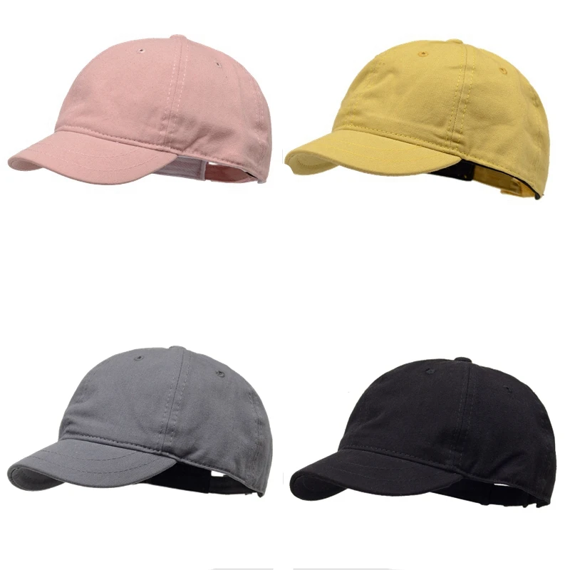 

Cotton Baseball Cap Unisex Simple Solid Color Short Brim Adjustable Cap Soft Top Summer Sunshade Hat Gorras Planas Para Hombre