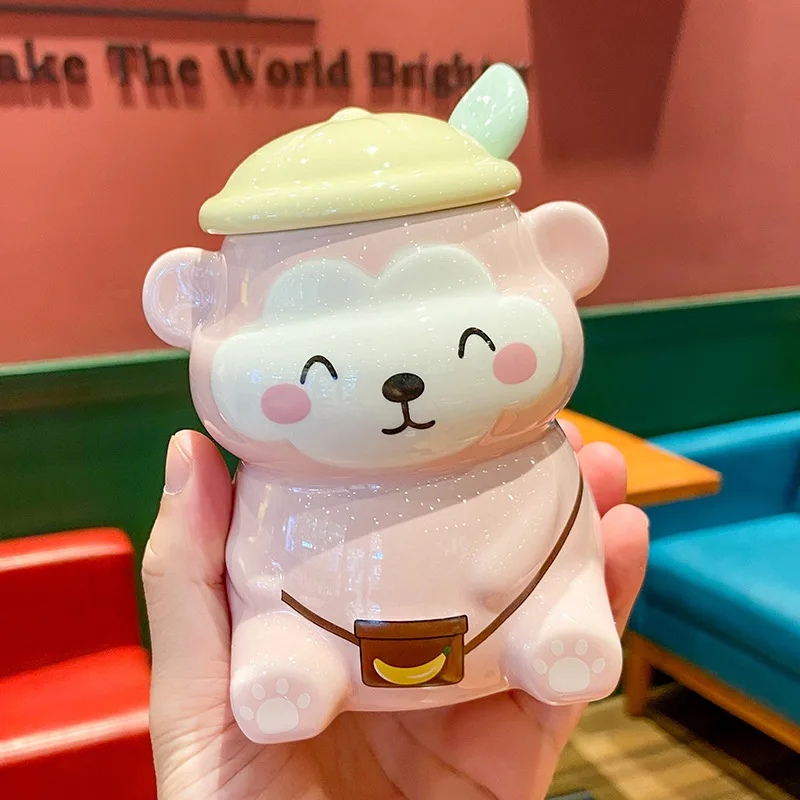 Ins Wind мультяшная трехмерная Милая обезьяна керамическая чашка Студенческая для