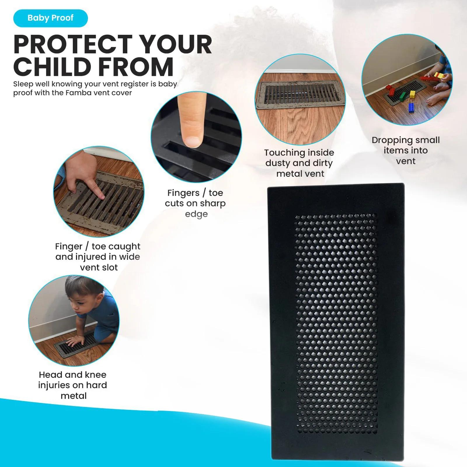 

Air Outlet Protection Cover Kids Safe Products Silicone Baby Proofing Vent Cover Childproofing Vents Accessories