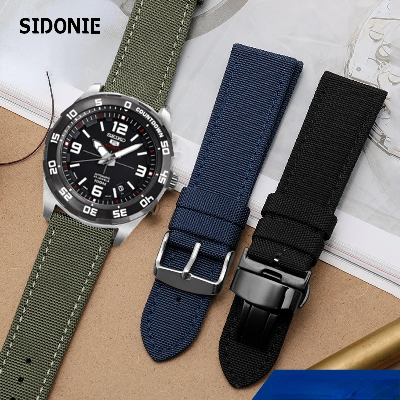 Ремешок водонепроницаемый нейлоновый для наручных часов Citizen Seiko NATO спортивный