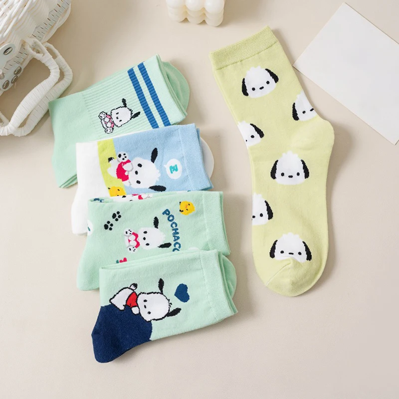 MINISO полако Мультяшные хлопковые носки Sanrio чулки из чесаного хлопка милые щенки