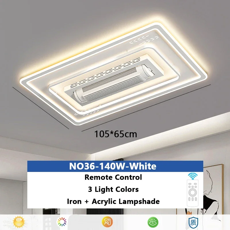 

Новая модель безлопастной вентиляторной лампы - лампа для гостиной - современный и минималистичный комплект освещения для помещения - с потолочным вентилятором