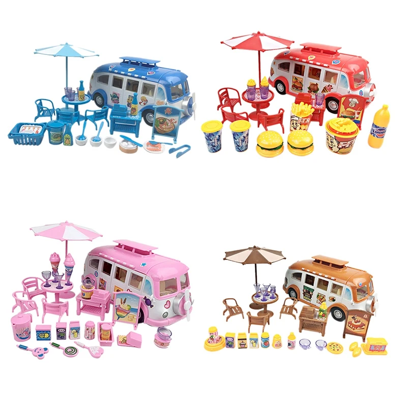 

Camper Car Kids Picnic Ice Cream RV Set DIY House Convertible Picnic Car Kids Toys Chair Stickers Suit Toys