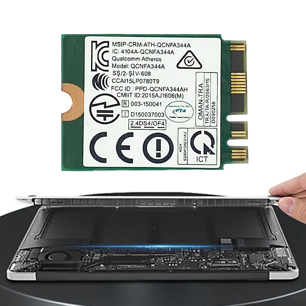 DW1820 QCNFA344A Беспроводная сетевая карта 2 4G + 5G Двухдиапазонная гигабитная Bluetooth 4 1 NGFF