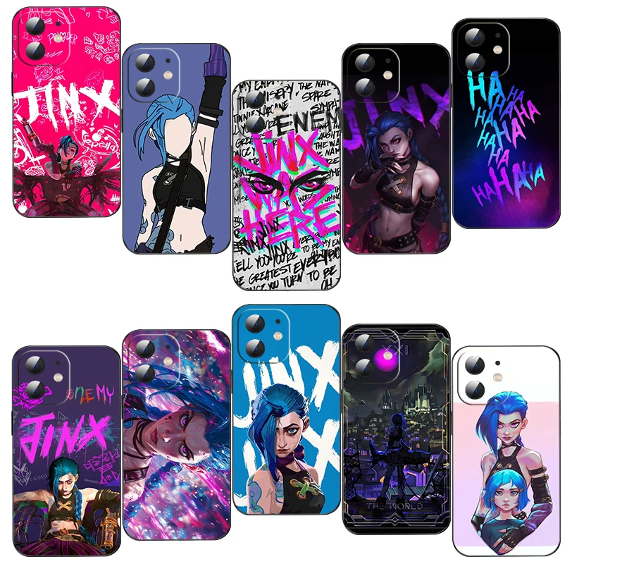 Мягкий силиконовый чехол G5 Arcane Jinx для iPhone11 12 13 14 Pro Max Plus Mini