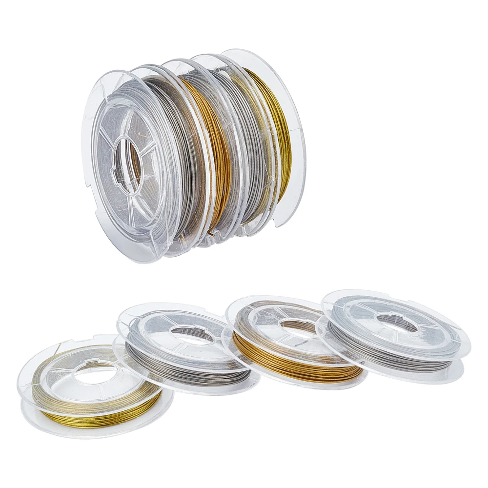 

16 Rolls 0.38mm 0.45mm Stainless Steel Wire Resistant Strong Line Tiger Tail Beading Wire for Jewelry Making Supplies DIY Crafts