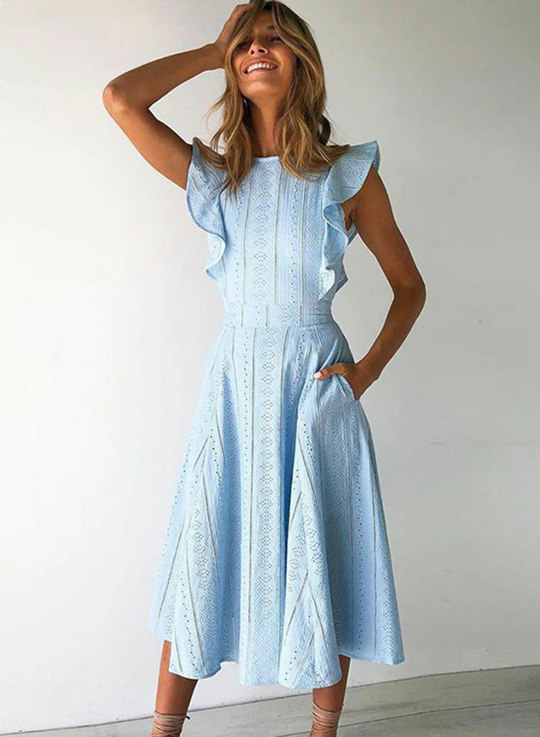 

2022 Summer New Fashion Temperament Embroidered Simple Cotton Dress Women