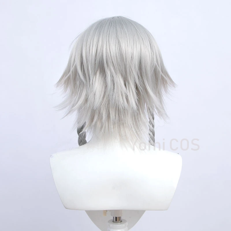 Парик для косплея Izayoi Sakuya из серебристой оплетки с перевернутыми волосами парик