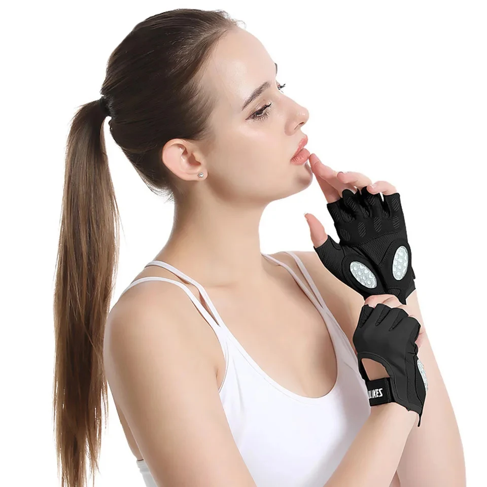 AOLIKES гантели фитнес перчатки для женщин половина пальцев дышащие Велоспорт