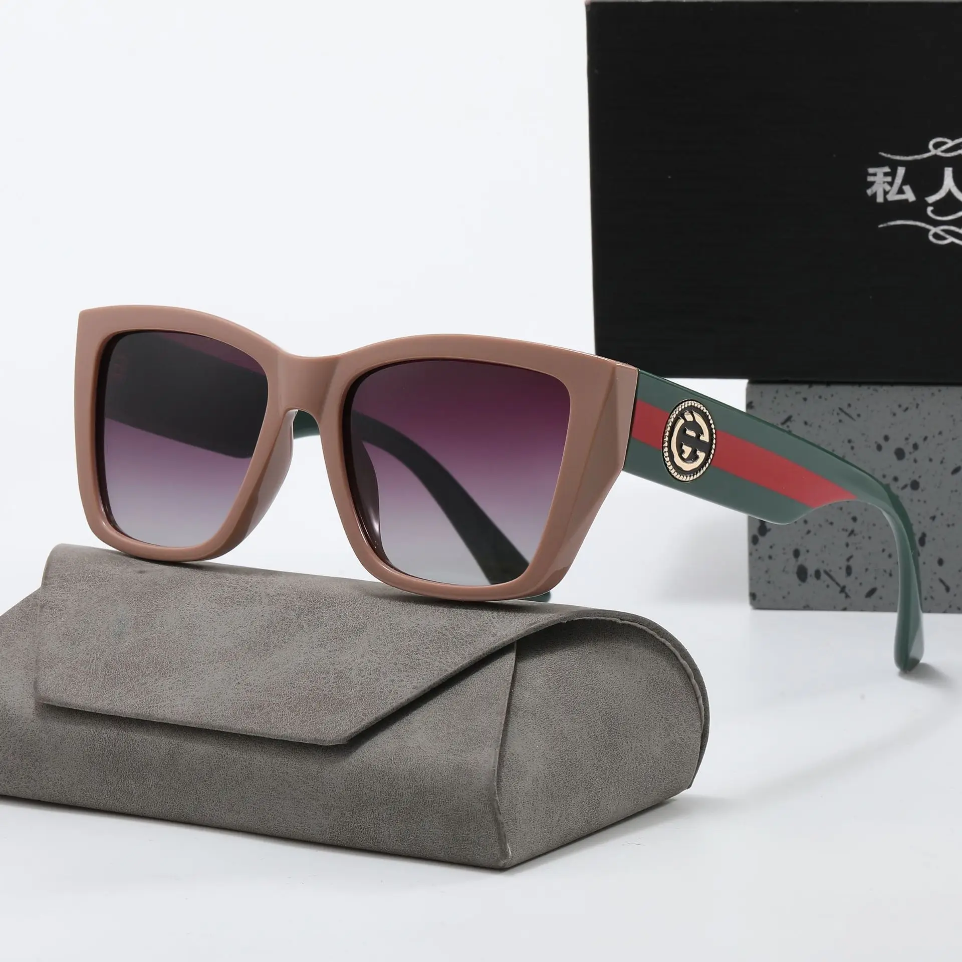 Винтажные квадратные поляризованные солнцезащитные очки из поликарбоната