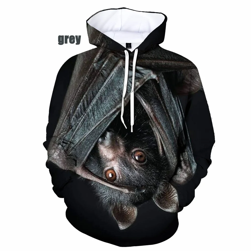 

Fashion Bat 3D Print Men Women Casual Hoodie Bat Printed Funny Harajuku Unisex Sweatshirt Hoodie Size XS-5XL