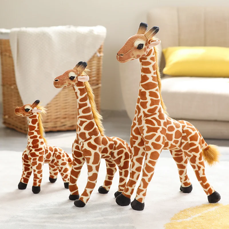 

Huge Real Life Giraffe Plush Toys Cute Stuffed Animal Dolls Soft Simulation Giraffe Doll Birthday Gift Kids Toy Bedroom Decor