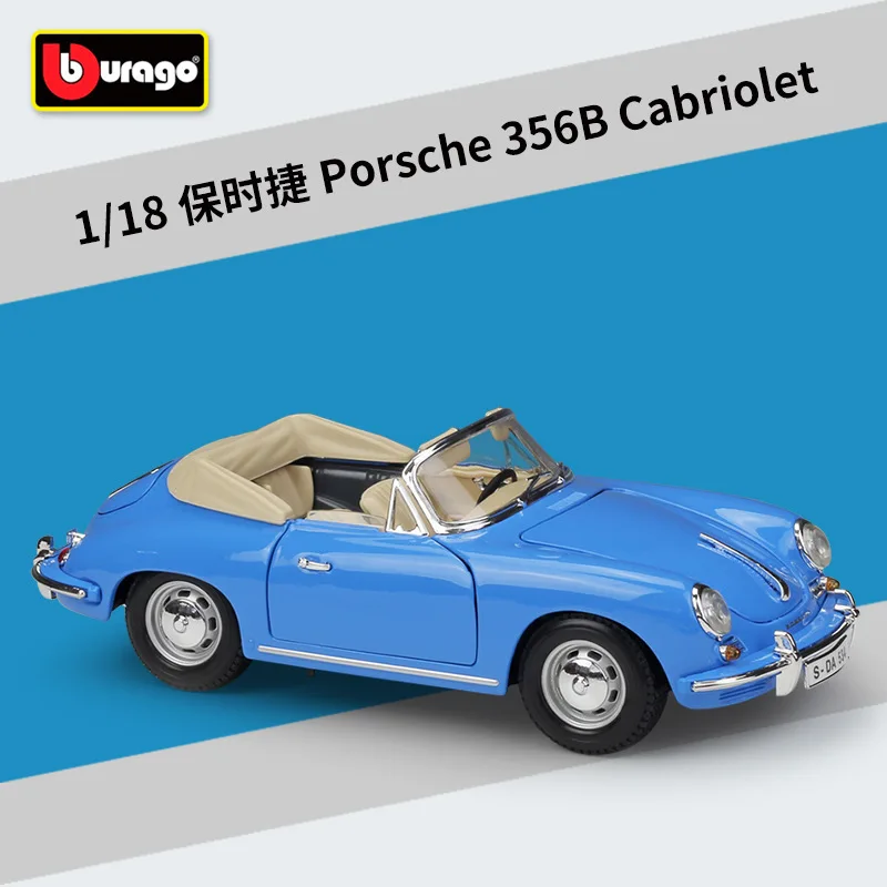 

Модель автомобиля Burgo1:24 Porsche 356B CABRIOLE TCar, модель из литья под давлением, детская игрушка, подарок для парня, коллекция из искусственного сплав...