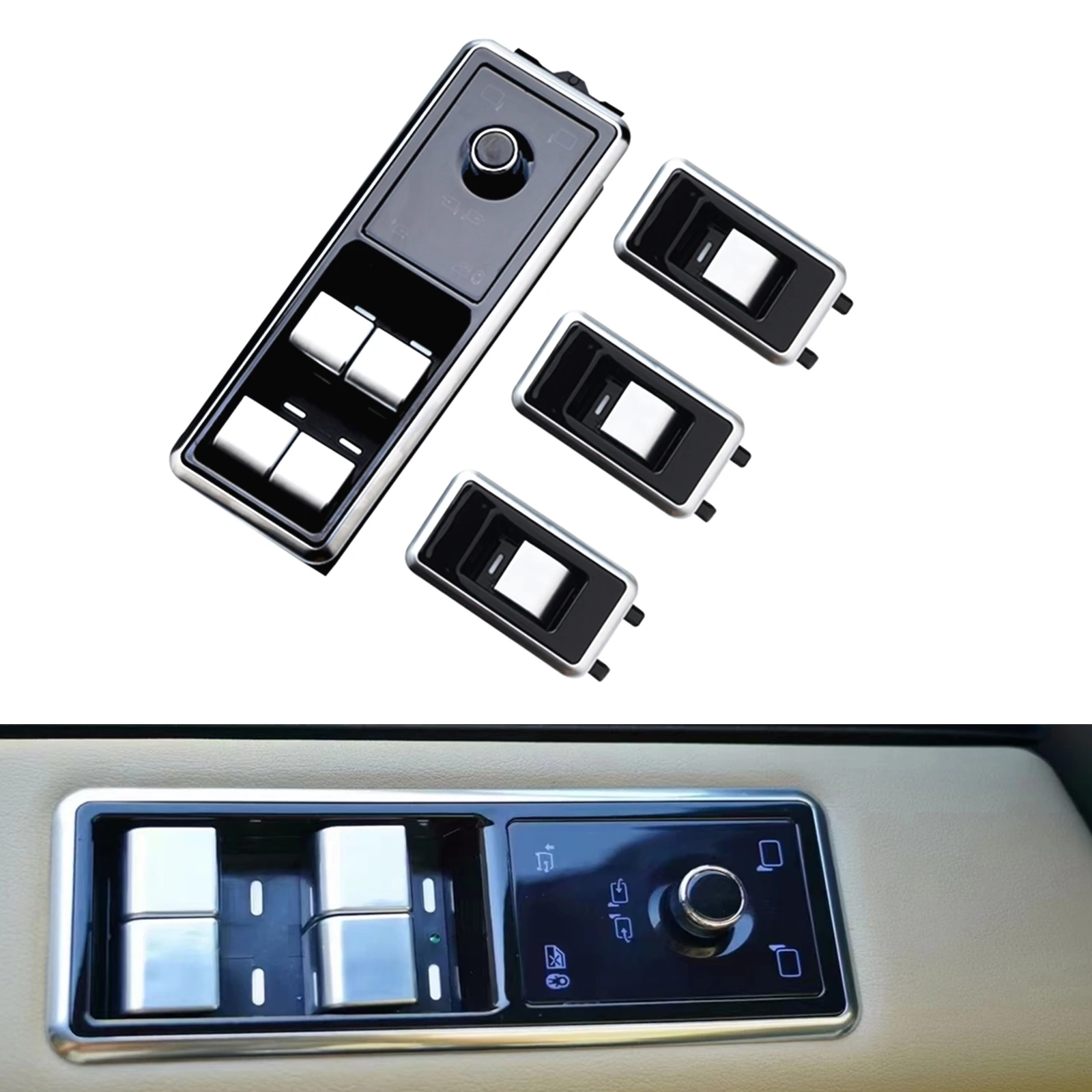 

Car Window Control Digital Switch Retrofit Kit Button Knob For Land Rover Range Rover L405 2013-2017 Sport L494 Discovery 5 L462