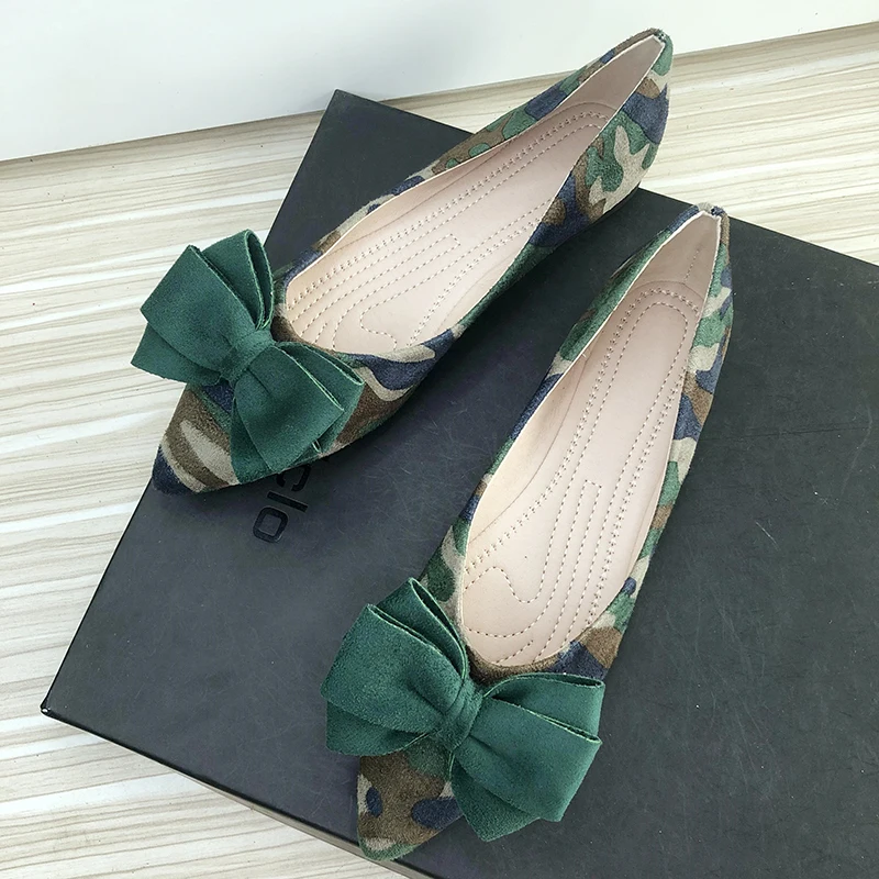 

Женские камуфляжные туфли без застежки, лоферы из флока на плоской подошве с острым носком, удобная обувь для девушек, Размеры 33-43, весна-лето 2023