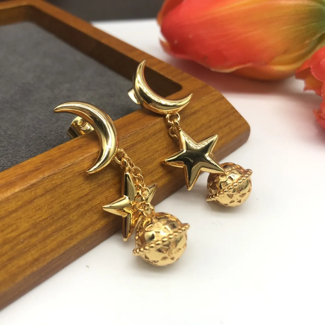 

European and American popular new spherical star temperament pendant earrings