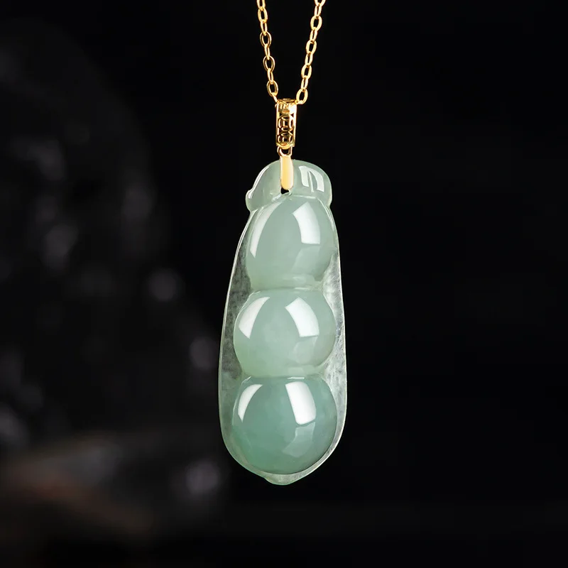 

MaiChuang/Hand Carved/Silver Inlay Jade Fu Dou/Emerald Necklace Pendant Fashion Elegant Jewelry Personality MenWomen Couple Gift