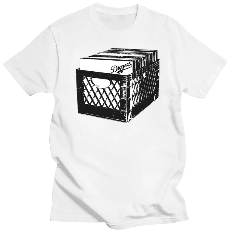 Funny Clothing Casual Short Sleeve Tshirts CRATE DIGGERS  RECORD COLLECTOR DJ CLASSIC HIP HOP SP 1200 VINYL JUNKIE T-shirt