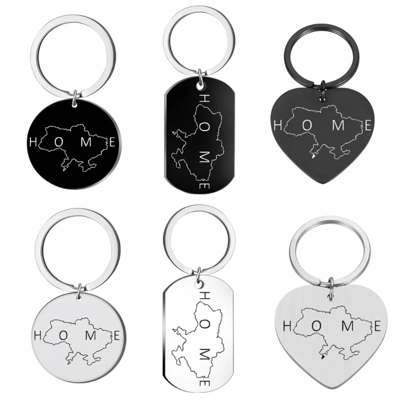 

Ukraine Border Line Map Keychain Pendant Keyring Support Ukraine Gift Rustproof