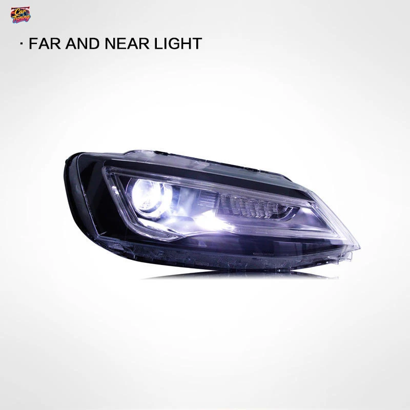 Фото Подходит для модификации фар Volkswagen New Sagitar в стиле Audi A5 с LED-дневными ходовыми огнями и биксеноновыми линзами. №4