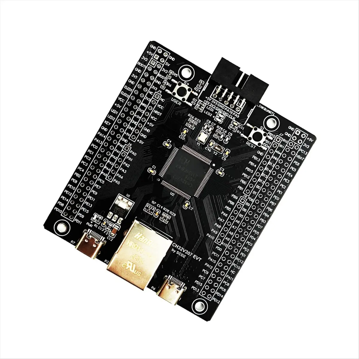Фото (A02R) Отладочная плата CH32V307 с микроконтроллером RISC-V и встроенным WCH-Link CH32V307VCT6 CH32V307V-EVT-R1 WCH №3