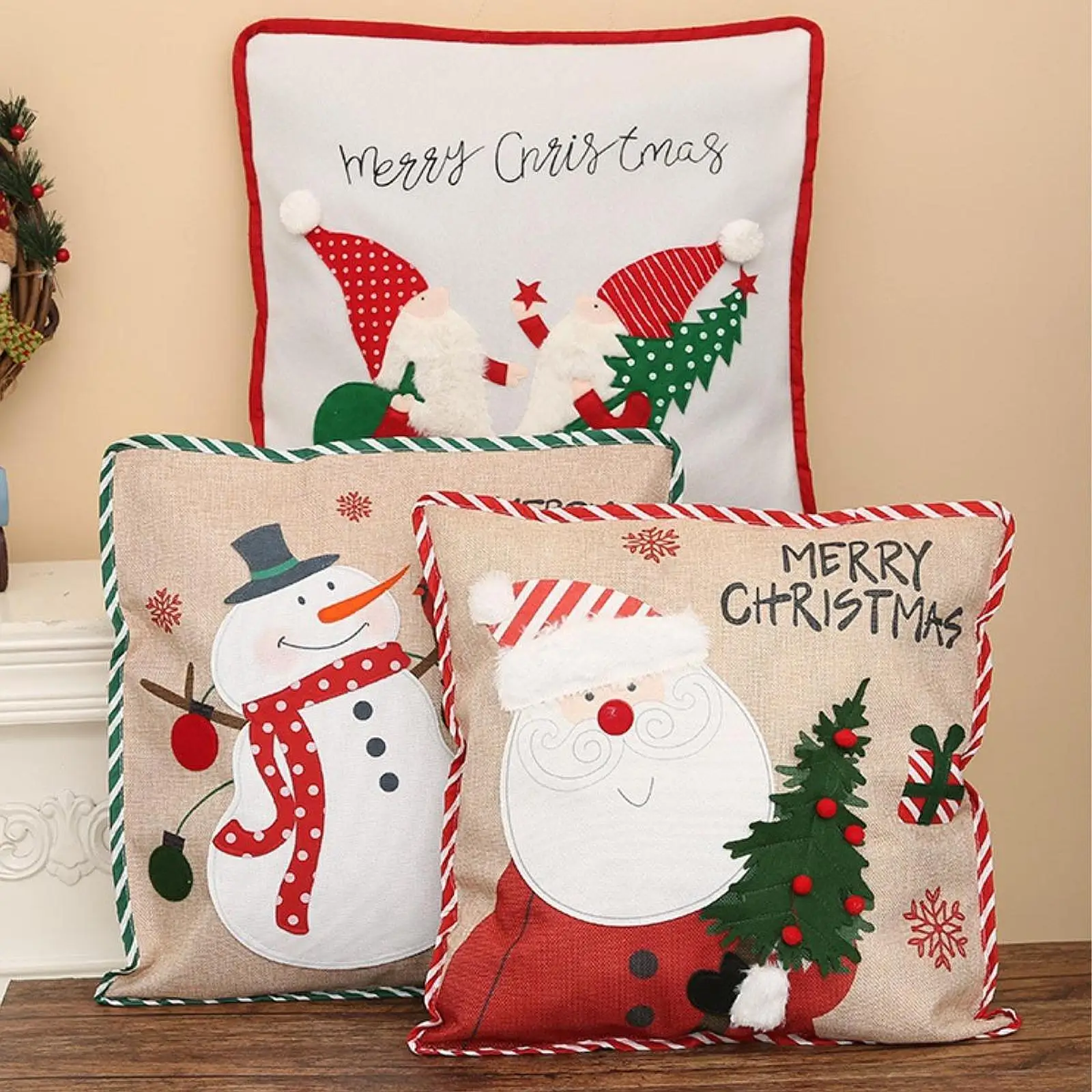 Рождественская наволочка мягкая на молнии современная 46x46 см для дивана