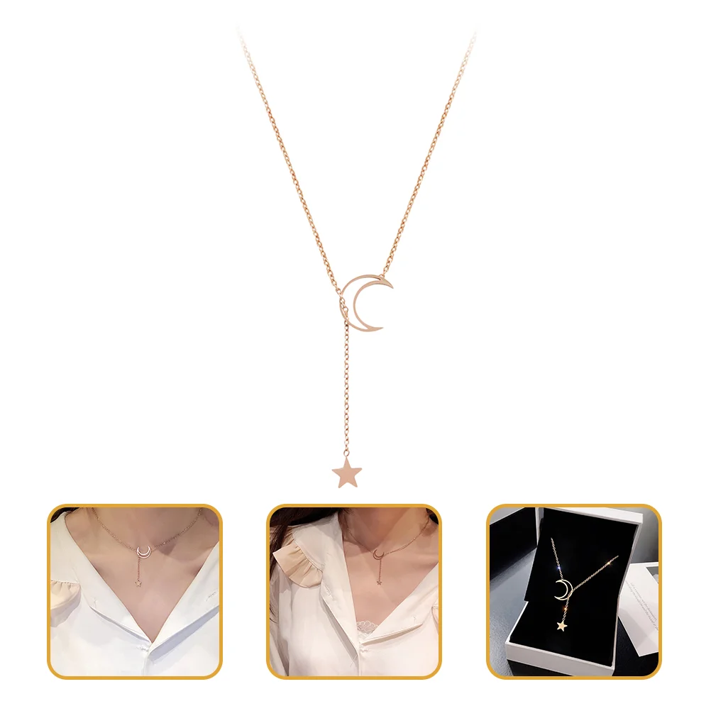 

Neck Accessory Moon and Star Necklace Simple Necklace Decorative Necklace Fashion Necklace Charm Necklace