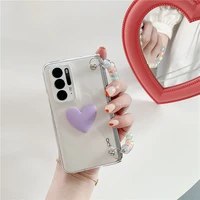 for oppo find n case ins style love pattern color chain transparent phone case oppo findn phone case hard case