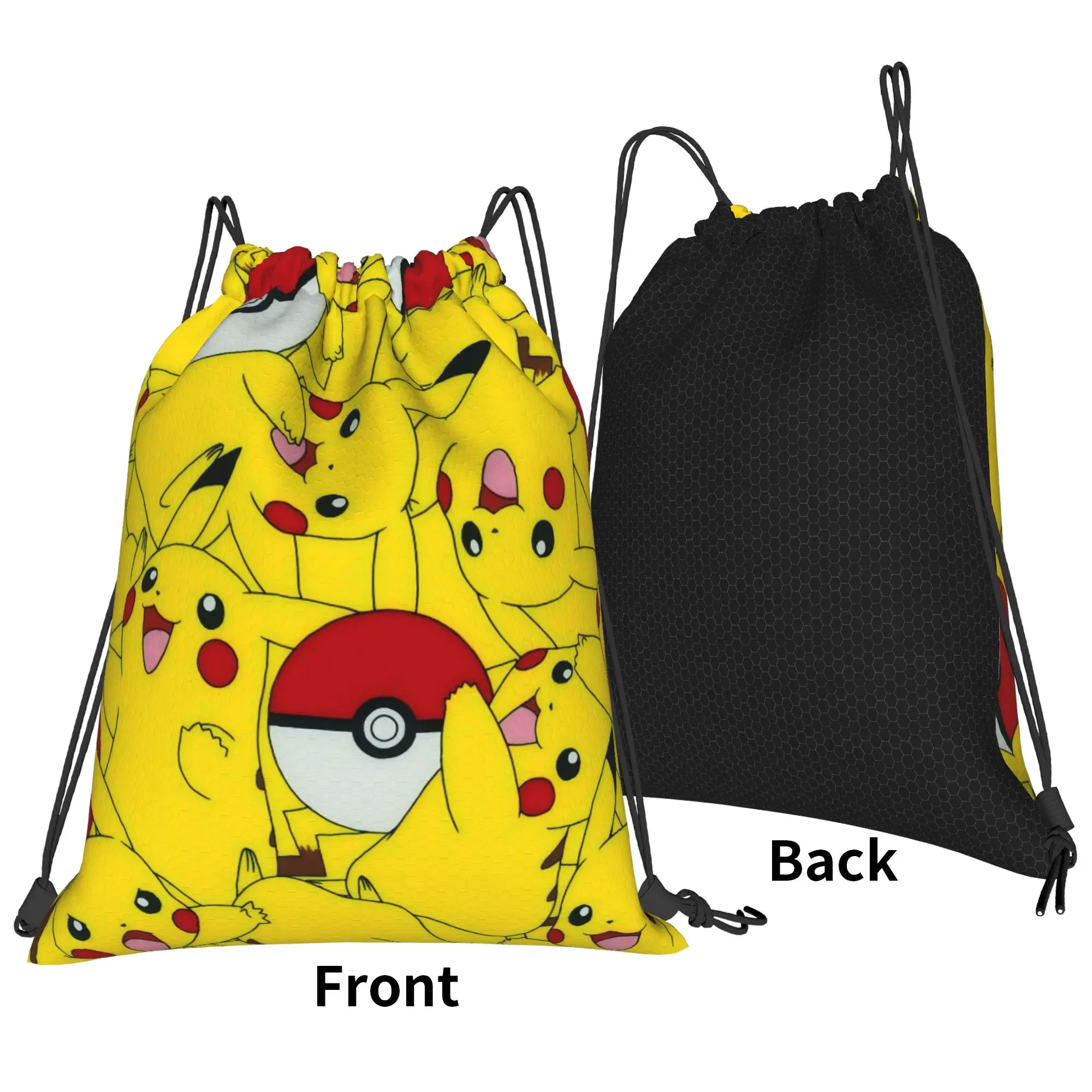 Фото Многофункциональный карманный рюкзак Pikachu 3 Pokemon для мужчин и женщин, дорожная сумка для подростков, сумки на шнурке с принтом №3