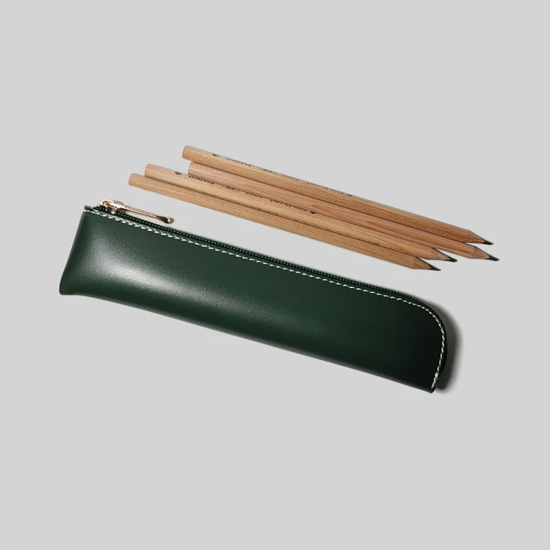 Mini Portable Pencil Case Kawaii Zipper School Supplies Organizer Stationery Man-made leather Pen Box School Office Supplies