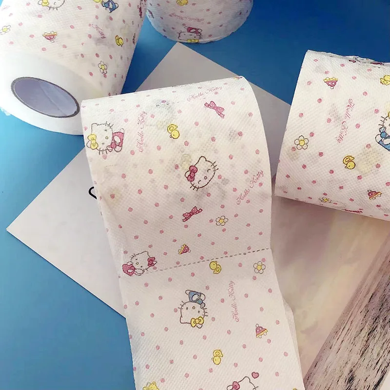 

3 шт. Sanrio Kawaii HelloKitty рулон бумаги с мультяшным принтом бумажное полотенце для студенческого общежития дома с сердечником гигиеническая рулонная туалетная бумага
