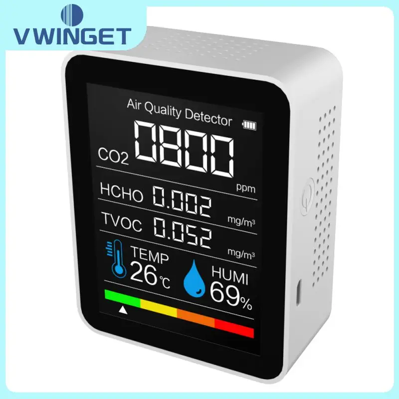 

CO2 Meter LED Digital Temperature Humidity Sensor Tester Air Quality Monitor Carbon Dioxide TVOC Formaldehyde HCHO Detector