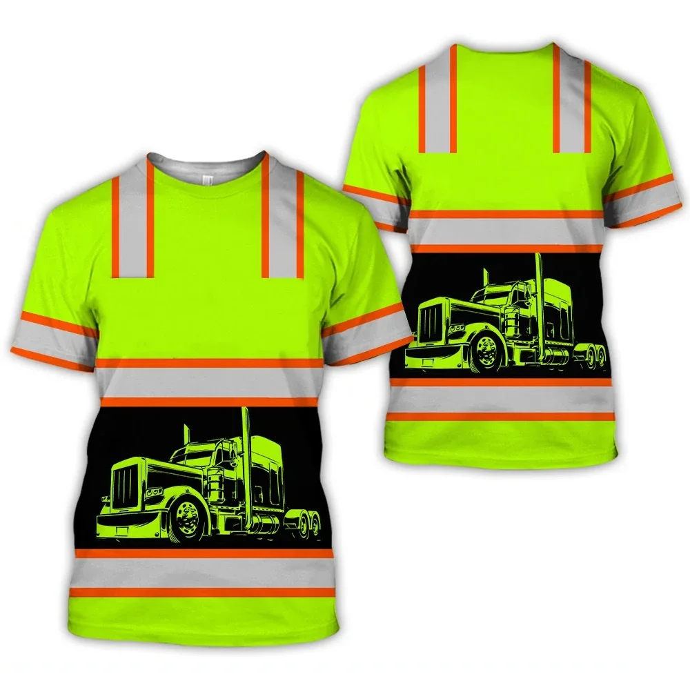 Футболка Da Lavoro Uomo Traspirante Estiva Stile Di Stampa 3D Trucker Sicembali Trasporto Uniforme Top Larghi