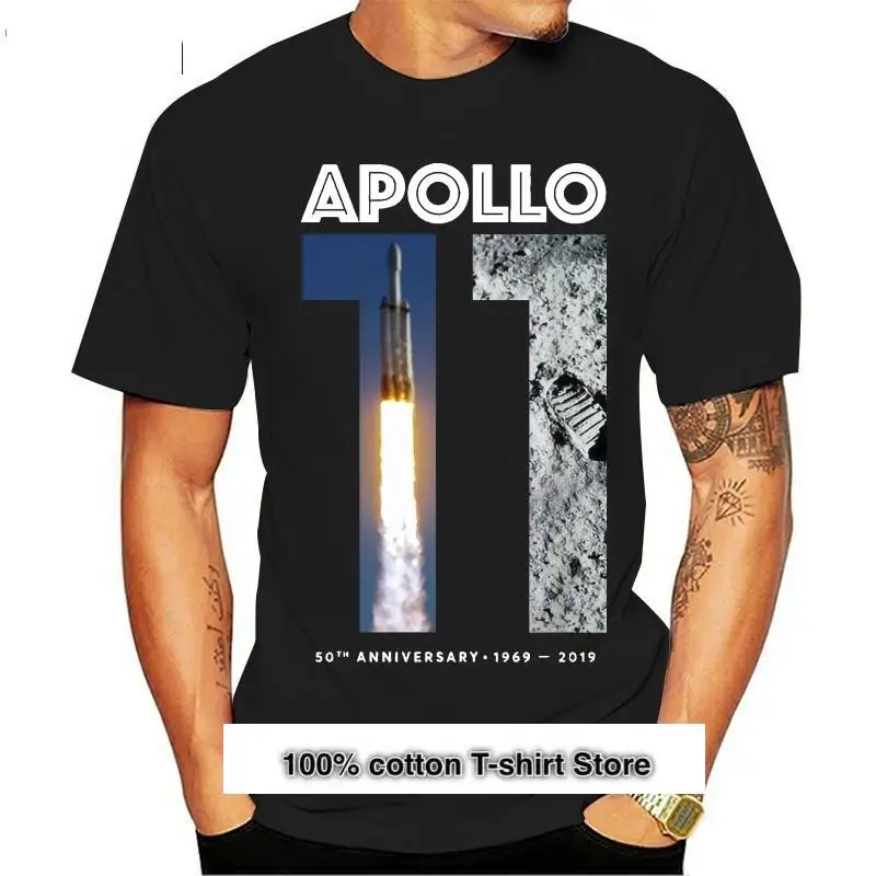 Camiseta del 50 ° aniversario Apollo 11, negra, 1969, 2019