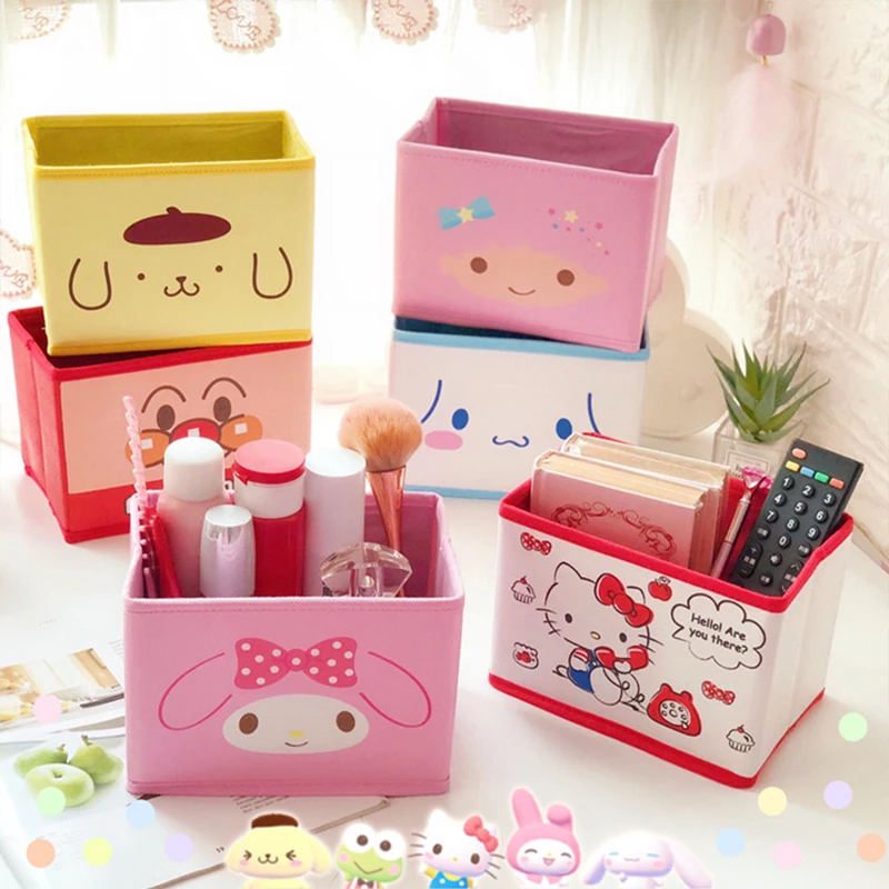 

Anime Kawaii Sanrios Kuromi Mymelody Cinnamoroll Jewelry Lipstick Storage Box Cosmetics Storage Box Tissue Tabletop Decoration